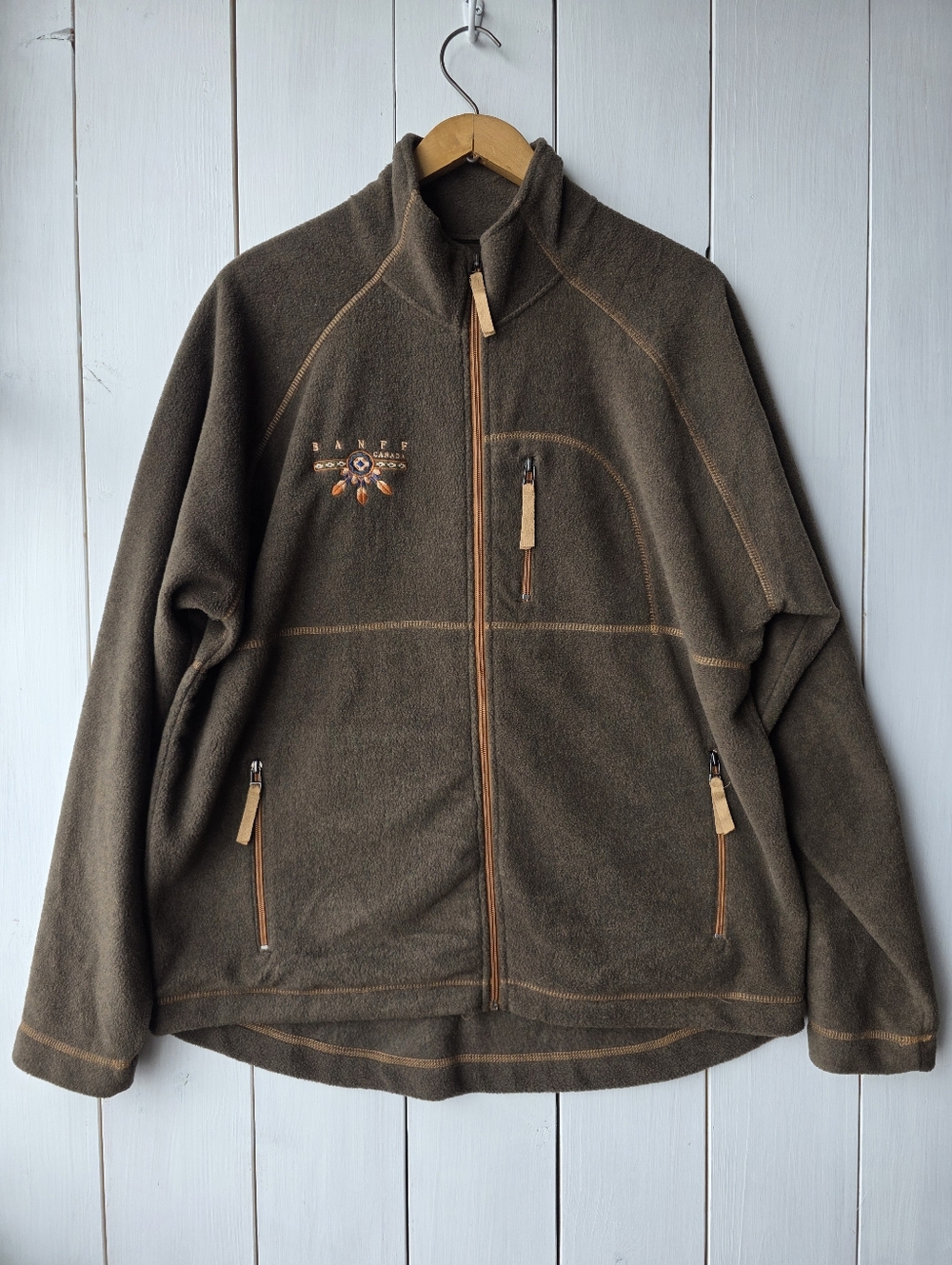 Banff Canada Zip Up Polyester Fleece Sweater Jacket Womens XL